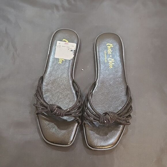 BRAND NEW CHASE+CHLOE EVE-38 RHINESTONES WOMEN'S SLIDERS - Picture 3 of 12